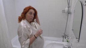marta redhead pregnant milf w dd tits fucks her pussy & ass