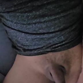 Touching flaccid uncut dick