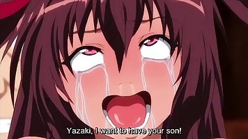 Taimanin Yukikaze is sucking cocks and getting her tight pussy stretched more than she expected