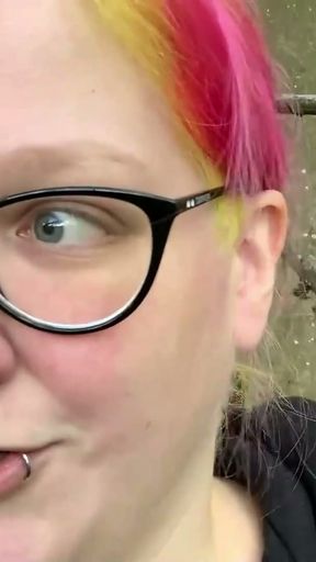 German Goth BBW Abby Strange Piss Fetish - Pee public   Clip 1