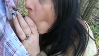 Cheating wife goes fur-coat shopping with her husband's friend. She will suck his cock out-door 221