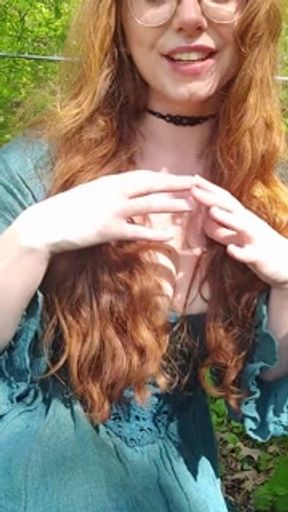 Redhead beauty squirts outside