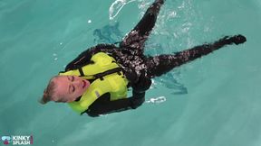 Neoprene Lust: Inflatable Snorkel Vest Pleasure in the Pool