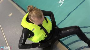 Neoprene Lust: Inflatable Snorkel Vest Pleasure in the Pool