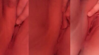 Stepdad watches as his dirty stepdaughter plays with her dripping pussy on her couch