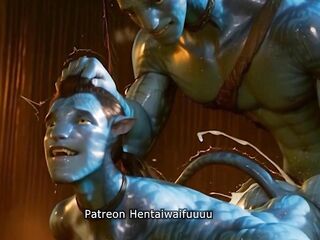 Homosexual Navi Avatar Intensive Blue Skin Anal Pounding