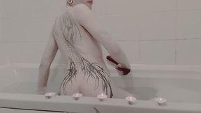 Petite Femboy Stretching His Pussy With Big Dildo