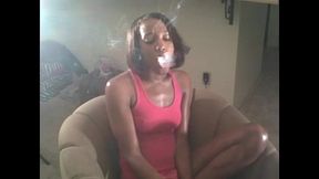 kiki petite ebony non-nude sfw smoking clips