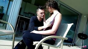 curvy hair girl with round ass seduce to first time casting fuck by older guy