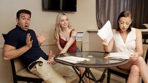 ”Petite teen Lexi Lore sucks stepdads meat & almost got caught by his housewife”