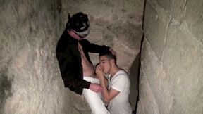 Straight fucked his friend in basement