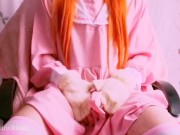 Pov teen roleplay shemale Futanari masturbs her little pink dick in kawaii Japanese dress (dildo)