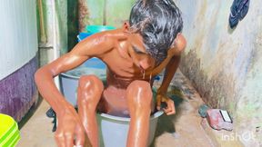 Indian boy masterbation in bathroom with alone in water part 1