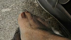 Executive Loafer Removal: Shiny Nylon Soles in the Sofa