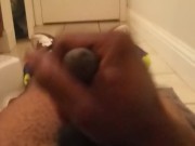 Stroking on bathroom floor during graduation party