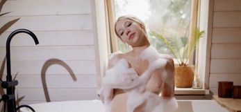 Soaked Blonde Teen Shows Off Every Inch in Tub