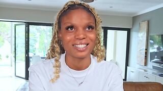 African blonde ebony model on casting