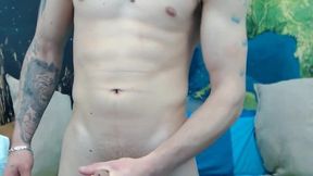 European Model, Dustin Plays with His Dick