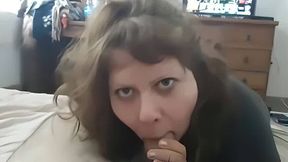 Chubby ex wife cleaning dick