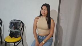Latina Teen cleans the room with her ass exposed