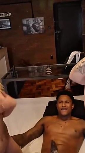 Black Man Fucks the Blonde and the Brunette in Front of the Horn Broach