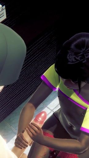 Yaoi Femboy - Mia Jerks off This Guy in the Toilet and Bathes Him in Cum