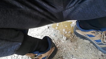 My first peeing outdoor in my pants