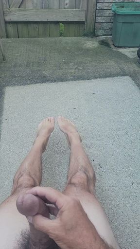 Cumming Outside Naked With Big Cock