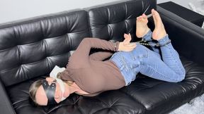 Handcuffed And Shackled Hogtie Struggle