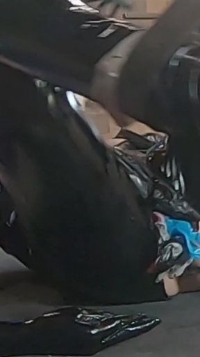 BDSM Anal Games in a Latex Catsuit.