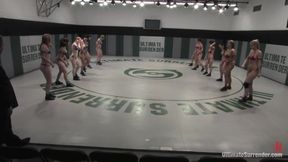 6 VS 6 womens' erotic wrestling - losers get gangbanged!