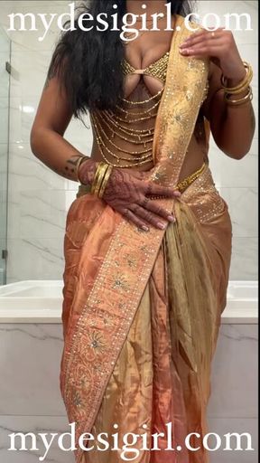 Indian Wife Cheating RolePlay BBC Dildo Fuck Riding in a Saree with a Saree Strip #SUBMISSIVETOALPHAS #CUCKINGBETAS
