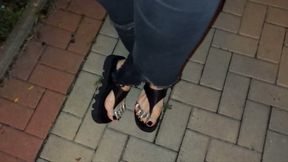 My Hot Crossdresser Feet Tease Hard Cocks on Night Walk