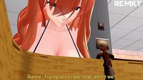 (MMD Giantess) Red Mounting Hood's Visit