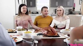 ”Silly stepbrother having fun with asian stepsis & her friend - Haley Spades & Lulu Chu”