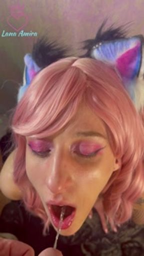 Masters Pet Drinks All His Piss Like A Good Slave - Lana Amira