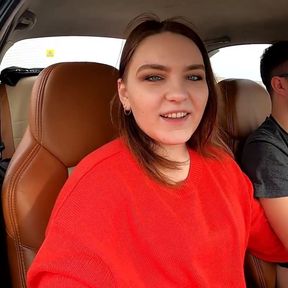 Everyone saw what she was doing. Blowjob while driving!