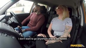 Louise Lee, the British MILF with huge fake tits and a craving for hard cock, gets inked in the car