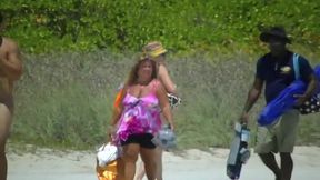 exhibitionist wife 66 - russian milf tatiana jerks off voyeur in her car after nude beach!