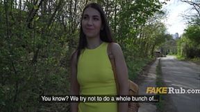 Hot Italian Babe Gets Rough Action Outside for Cash