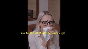new girls !!! cecile passe haut la main l entretien d embauche. secretaire se fait sodomiser et vide les couilles avec sa bouche !!! [ia]