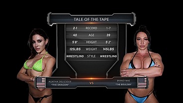 Brandi Mae vs Agatha Delicious Female Wrestling