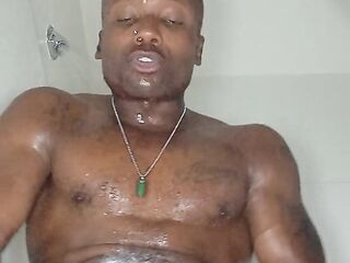 Black Uncut BBC Teen Showering Soaping Up The Goods in 4K (POV)????