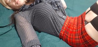 I'm lying on the sofa.3