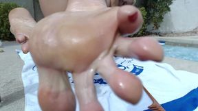 Alexis Fawx - Outside Hottub Oil Fun