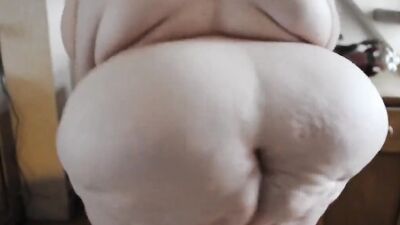 SSBBW eats a lot and shows her massive body from all sides
