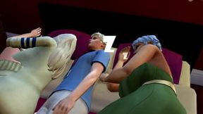 Curvy MILF gives black guy a handjob in Sims 4 parody