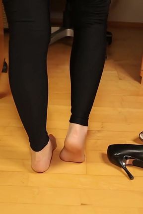 Black Heels &amp; Sheer Nylons - Sensual Foot Tease &amp; Shoeplay