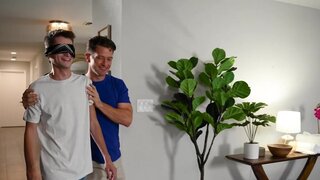 The jock gives a massage to the petite birthday lad
