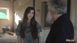 White hair old man fucks teen pussy so tight and young hardcore fucking